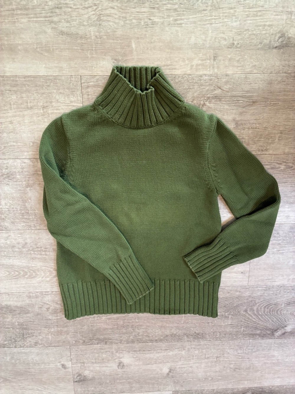 J. Crew Olive Green Ribbed Turtleneck Sweater